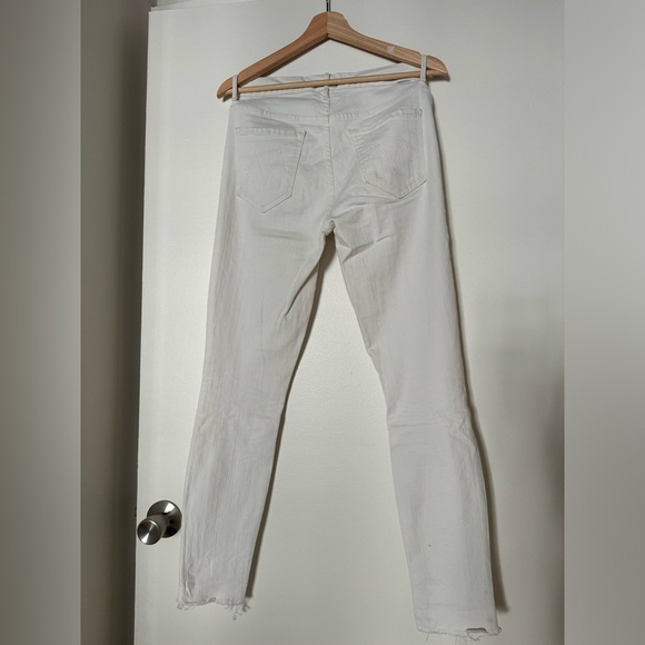 MOTHER High Waisted Looker Ankle Fray skinny jean in colour “Whipping the Cream” - Picture 6 of 7